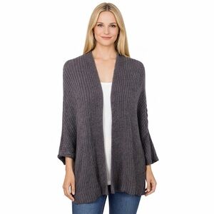 Barefoot Dreams CozyChic Ultra Lite Cocoon Cardigan Purple Rib Size L / XL